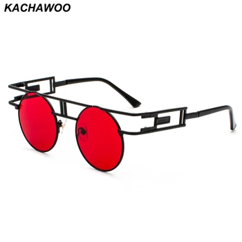 Kachawoo kolo gotický steampunk slnečné okuliare mužov vintage black red retro kovový rám parný punk slnečné okuliare ženy príslušenstvo