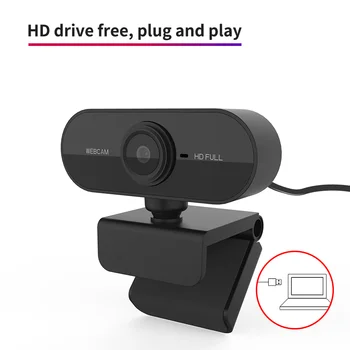 Kamera 1080P Full HD Web Kamera, USB, Plug and Play 360 ° Rotácia Vstavaný Mikrofón, PC, MAC Notebook Ploche Win10 Skype