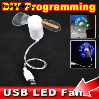 Kebidumei DIY LED Mini USB Ventilátor Flexibilné Chladenie Chladnejšie Programovanie Správ Znaky Pozdravy Pre PC Prenosný Počítač
