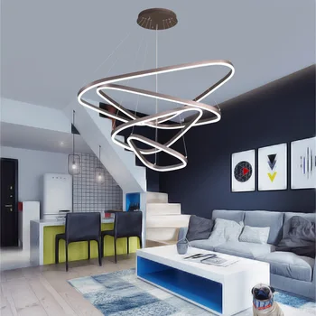 Kreatívny krúžok LED luster Obývacia izba, jedáleň, spálňa štúdia svetlá Obchodné reštaurácia, kaviareň a bar svietidlá