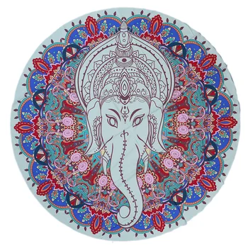 Krásne Starožitné Polyester 145 cm Tlačené okolo Slona Indického České Mandala Gobelín Hodiť Yoga Mat Pláži Mat Deka