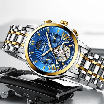 LIGE luxusné Automatická Muži Mechanické Hodinky Klasickom obchode Sledujte Muži Tourbillon Nepremokavé Muž Náramkové hodinky Relogio Masculino