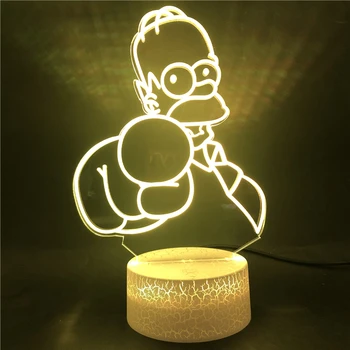 Led Nočné Svetlo Budík Base Simpsonovci 7 Farby s Diaľkovým pre Dieťa Svetlé Base Izba Bluetooth Dotykový Snímač Lampa