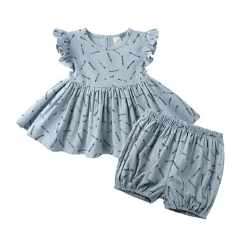 Letné Baby Dievčatá Oblečenie Sady Volánikmi Princezná T-shirt+Šortky, Batoľa, Dieťa Dievčatá Šaty, Oblek Deti Oblečenie Oblek