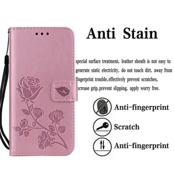 Luxusné Kožené Flip Book obal pre LG L90 D405 D410 D415 Dual Sim Ruže Kvet Peňaženku Stáť Prípade Kryt Telefónu Taška