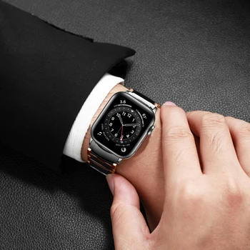 Luxusné popruh pre apple hodinky 6 se kapela 44 mm 40 mm series 5 4 Náramok pre iwatch 3 42mm 38 mm Nerezová Oceľ Keramické watchbands