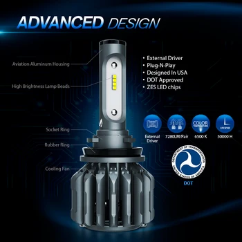 MICTUNING Auto LED Reflektor Žiarovky H7 H11 9005 9006 All-in-One na prestavbu 70W 6500K studená Biela Auto Led Svetlometmi Náhradné