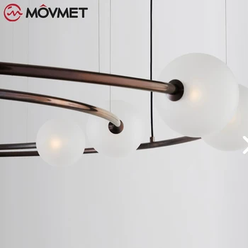 Minimalistický Moderné LED Luster Hme Osvetlenie Kartáčovaný Krúžky Pozastavenie Svietidlo Závesné Lampy Zlata Káva Hanglamp