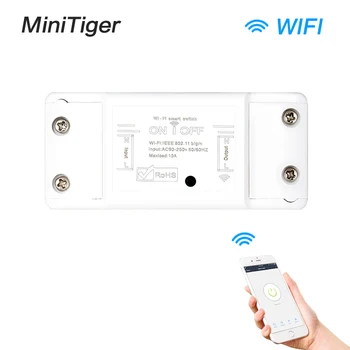 Minitiger Tuya WiFi Smart Light Switch Univerzálny Chránič Časovač Život APP Bezdrôtové Diaľkové Ovládanie s Alexa Domovská stránka Google