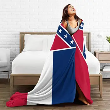 Mississippi Štátnej Vlajky Domov Fleece Hodiť Deka Fuzzy Flanelové Útulné A Teplé Luxusné Deky