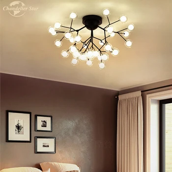 Moderné Romantický Firely LED Stropné Svietidlá pre Obývacej Izby, Spálne, Reštaurácia Villa Jedáleň Nordic Strom Pobočky Vnútorné Lampy