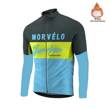 Morvelo Zimné Thermal Fleece pánske Cyklistický Dres s dlhým rukávom Ropa ciclismo Požičovňa Nosenie Cyklistické Oblečenie maillot Ciclismo 2020