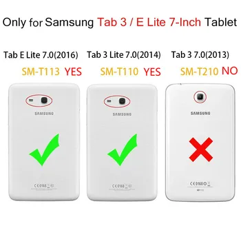 Na karte E 7.0 Lite T110 Kožené puzdro Pre Samsung Galaxy Tab 3 7