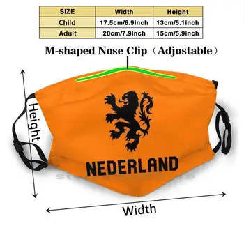 Nederland Dospelých, Deti Umývateľný Legrační Tvár Masku S Filtrom Holandsko Holandsko Holandsko Národný Tím Holland Národný Tím
