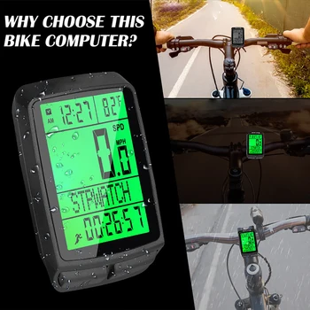 Nepremokavé Cyklistické počítače Bezdrôtový MTB Bike Cyklistické počítadlo kilometrov Stopky Rýchlomer Sledovať Podsvietenie Cyklistické Príslušenstvo