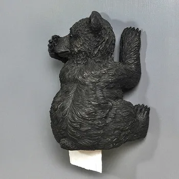 Nordic Zábavné Medveď Toaletný Papier Držiak Živice Remesiel Zvieracie Figúrky, Kuchyňu, Kúpeľňu Tkaniva Držiteľ Domáce Dekorácie