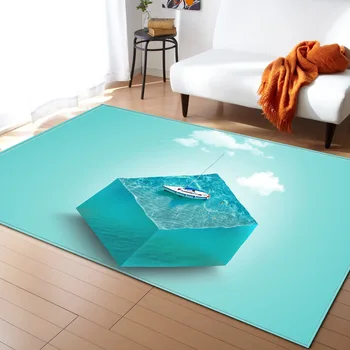 Nordic Štýl Geometrický Vzor 3D Koberec Veľká Obývacia Izba, Spálňa Čaj Stôl Koberec Koberec a Obdĺžnikové Protišmykové Rohože