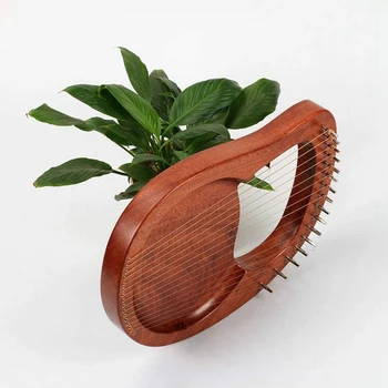 Nové 16 String Drevené Lýra Harfa Kovové Struny Mahagón Masívneho Dreva Sláčikový Nástroj so Ladenie Kľúča