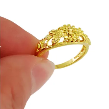 Nádherné Kvetinové Prst Prsteň Zlatá Farba Značky Módne Šperky Krúžok Anel Na Valentína Darčeky R009