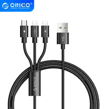 ORICO UTS3 3 v 1 Kábel USB 3A Max Plnenie & Dátový Kábel pre iPhone X 8 7 Samsung Xiao Huawei S 2 Osvetlenie A 1 Micro B