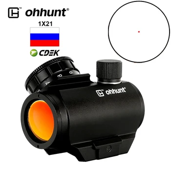 Ohhunt Taktické Kompaktný 1X21 Red Dot Sight Nízkym Výkonom 3 MOA Optika Rozsah Picatinny Rail Základne s rýchloupínacou Stúpačky Mount