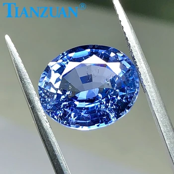 Oválny tvar thajsko rez Imitujúcich light blue sapphire stone s inculsions vs si jasnosť syntheti c uvoľnený kameň