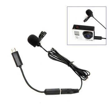 PO LM20 Pro 3,5 mm Klip Šport Externe Microfoon Všesmerového Klip Microfoon Mini USB pre GoPro Hero 4 3 + 2 Video