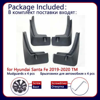 Pre Hyundai Santa Fe 2019~2020 TM Mudflaps Blato Klapky Klapka Splash Stráže Blatníky Auto, Nákladné Auto Sedan Koleso Predné Zadný Blatník