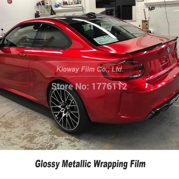 Premium Wrapping Film lesk krvi červené baliace fólie lesklé kovové vinyl zábal Roll Rôznych farbách nízku počiatočnú lepivosť lepidlo