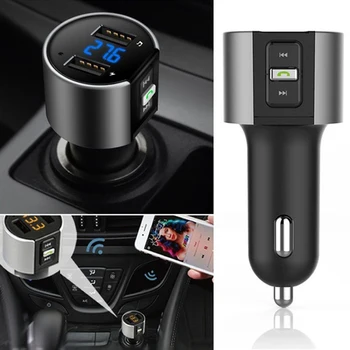 Prenosné 5V 3.4 ACar Auto Duálny USB Nabíjačka, Handsfree Bluetooth Súprava Bezdrôtového Rádiového modulu Adaptér pre MP3 Prehrávač pre Xiao Samsung iPhone 11
