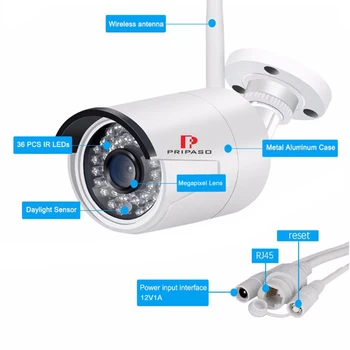 Pripaso Wifi Kamera, Vonkajšie Bezdrôtové Bullet Kamera 1080P Wifi Dohľadu Camara Nočné Videnie Diaľkové Monitorovanie CCTV Kamery