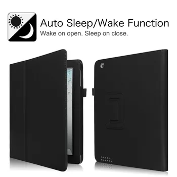 Puzdro pre iPad 2 3 4 v Prípade A1430/A1458/A1459/A1460 Matný Flip Stáť Auto Sleep/Wake up Smart Cover pre iPad 2 3 A1397/A1403Case