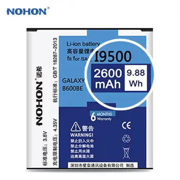 Pôvodné NOHON Batérie Pre Samsung GALAXY S4 SIV I9500 I9505 I9508 Lítium-Polymérová Bateria B600BE Skutočná Kapacita 2600mAh S NFC