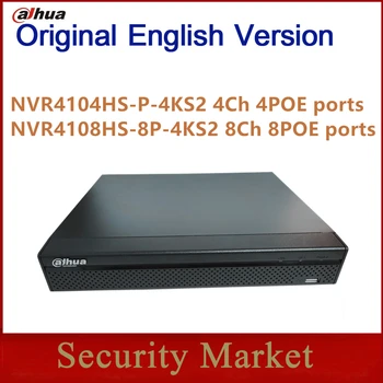 Pôvodné dahua anglický NVR4104HS-P-4KS2 NVR4108HS-8P-4KS2 4/8 Kanál Kompaktný 1U 4PoE/8PoE 4K&H. 265 Lite Network Video Recorder
