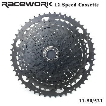 RACEWORK MTB Bicykel Kazeta 12 rýchlosť Horský Bicykel Freewheel 11-50/52T 12S Black 12v kazeta horský bicykel časti