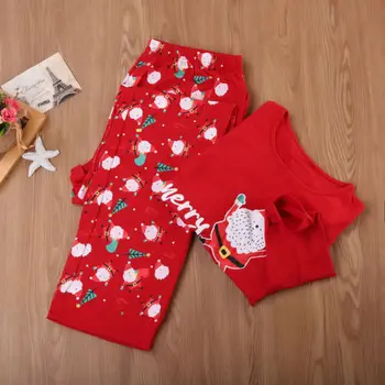 Rodina Matiek Zodpovedajúce Vianočný List Snehuliak Tlač Pyžamo PJs Sady Vianočný Darček Sleepwear Odev