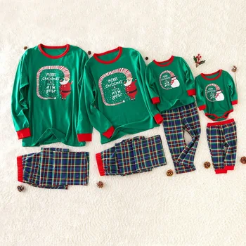 Rodina Vianoce Zodpovedajúce Pyžamo Nastaviť 2020 Vianoce Tlač Dospelých, Deti Pyžamá Odev Dieťa Romper Oblečenie, Oblečenie Pre Voľný Čas Sleepwear