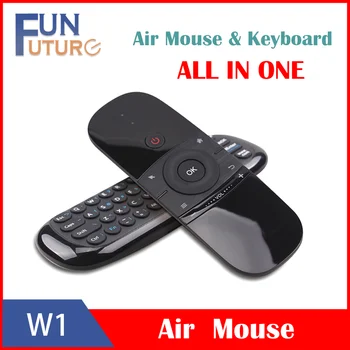 Ruský/English MINI Air Mouse W1 Bezdrôtová Klávesnica 2.4 G Spomenúť Snímanie Lietať Vzduchom Myš Pre 9.0 8.1 Android TV Box/PC/TV