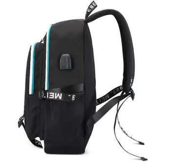 SCP Bezpečné Obsahovať Chrániť Batoh USB Taška na cestovanie Škola Svetelného Knihy Taška USB teenagerov Laptop taška na Zips Žiariť v tme