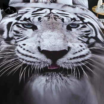 Sen NS 3D Zvierat Tiger posteľná bielizeň nastaviť Super King / California King Deka Nastaviť Obliečky kussensloop lôžková izba bytového textilu PN001