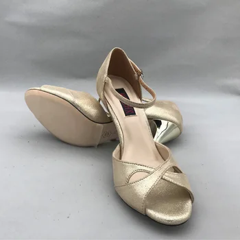 Sexy Elegantné Flamenco Tanečné Topánky Argentina Tango Topánky pratice topánky MST6226GL Kožené Ťažké Jediným 7,5 cm 9 cm podpätok k dispozícii