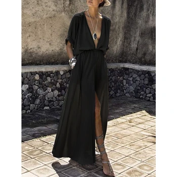 Split šaty Európe, Spojených Štátoch sexy módne пижама šaty hot predaj výbuchu modely hlboké V nightdress cestovné plážové sukne