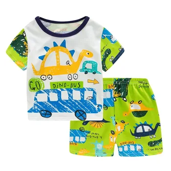 TUONXYE Baby Girl Roztomilý Kreslený Dinosaura Krátke Pyžamo Nastaviť Deti Pyžamá Dieťa Bavlna Pijama Chlapec oblečenie, Oblečenie pre voľný čas