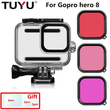 TUYU Filtre Pre Gopro Hero 8 Vodotesné puzdro HERO8 Potápanie Filter Gopro8 Nepremokavé Hĺbka Filter Kamery Príslušenstvo