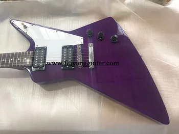 Továreň na zákazku 6-string špeciálne tvarované elektrická gitara, tiger dyha javor, fialová farba, rose hmatníkom, balík nákladná