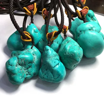 Turquoises Prívesok z Prírodného Kameňa Nepravidelného Prívesky, Náhrdelníky, Lano, Reťaz Prívesky, Šperky pre Mužov, Ženy, Darčeky