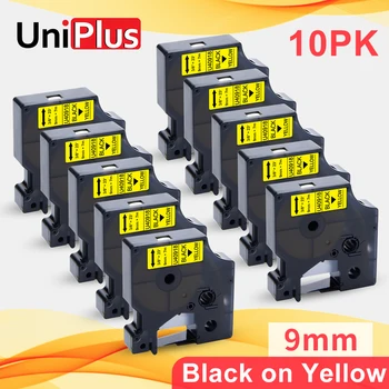 UniPlus 40918 Čierne na Žltom Kompatibilné Dymo D1 Štítok Pásku 9 mm*7m pre Tlačiareň štítkov Dymo LabelWriter 400 450 DUO Stroji