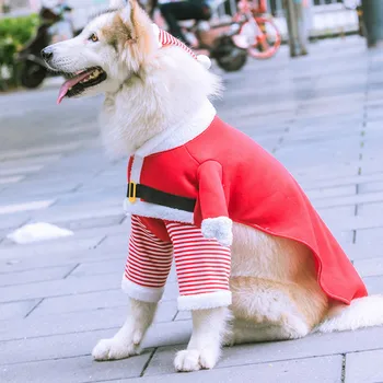 Vianočné Oblečenie pre psy, pre Stredne Veľké Psy ,v zime Teplé Fleece Zábavné Transformácie Oblek, Zmenu Do Santa Dva-legged Kabát