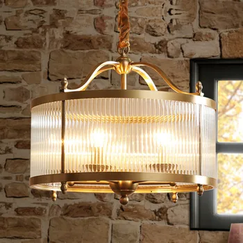 Vintage Sklo, Meď Obývacia izba Prívesok lampa Kruhové Vysokej Kvality Hanglamp Domáce Dekorácie Prívesok Svetlá Jedáleň Lampa