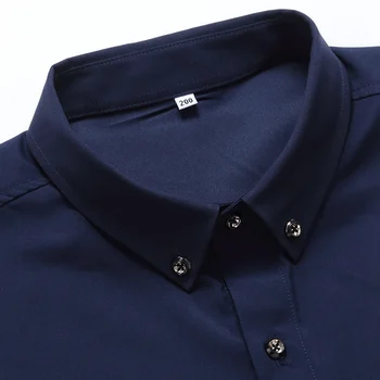 Vysoká kvalita jeseň mužov šaty, tričko dlhý rukáv plus veľkosť tričko 10XL 12XL formálne office voľné nadrozmerná košele Business námornícka modrá